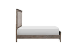 Newell Gray Twotone Contemporary Transitional Solid Wood Fabric Upholstered Panel Bedroom Set - Ella Furniture