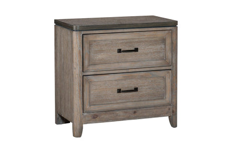 Newell Gray Twotone Contemporary Transitional Solid Wood Fabric Upholstered Panel Bedroom Set - Ella Furniture