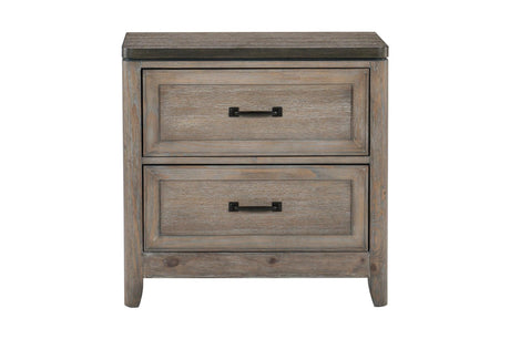 Newell Gray Twotone Contemporary Transitional Solid Wood Fabric Upholstered Panel Bedroom Set - Ella Furniture