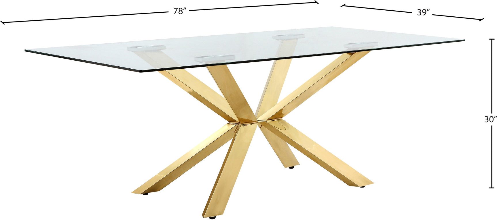 Capri Gold Gold Dining Table - Ella Furniture