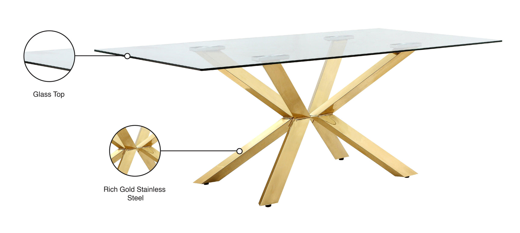 Capri Gold Gold Dining Table - Ella Furniture