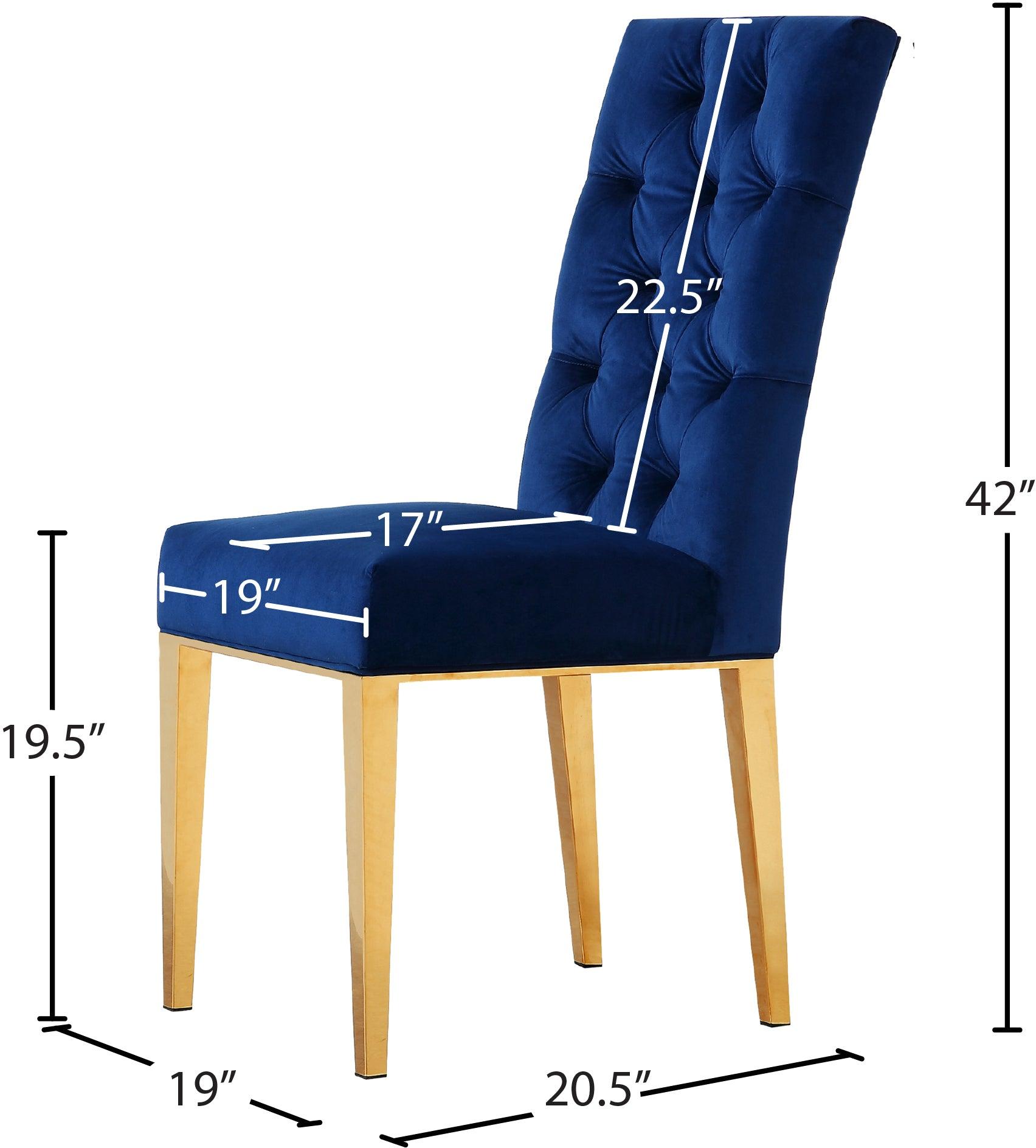 Capri Blue Velvet Dining Chair - Ella Furniture