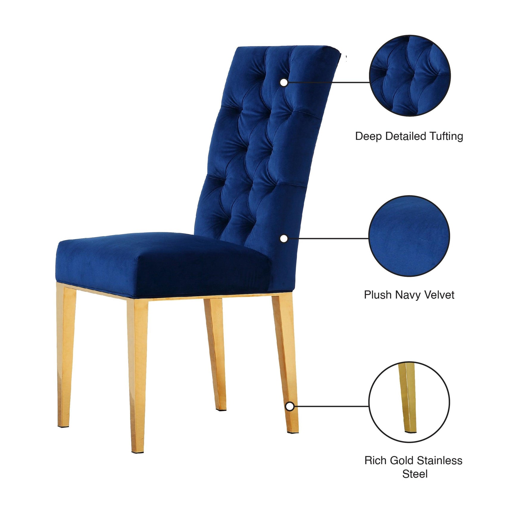 Capri Blue Velvet Dining Chair - Ella Furniture