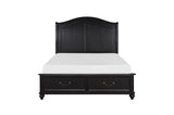 Herman Charcoal Brown Modern Contemporary Traditional Solid Wood Upholstered Bedroom Set - Ella Furniture