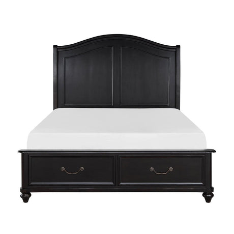 Herman Charcoal Brown Traditional Birch Veneer, Wood And Engineered Wood Upholstered King Bed - Ella Furniture