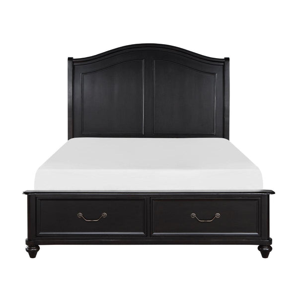 Herman Charcoal Brown Traditional Birch Veneer, Wood And Engineered Wood Upholstered King Bed - Ella Furniture