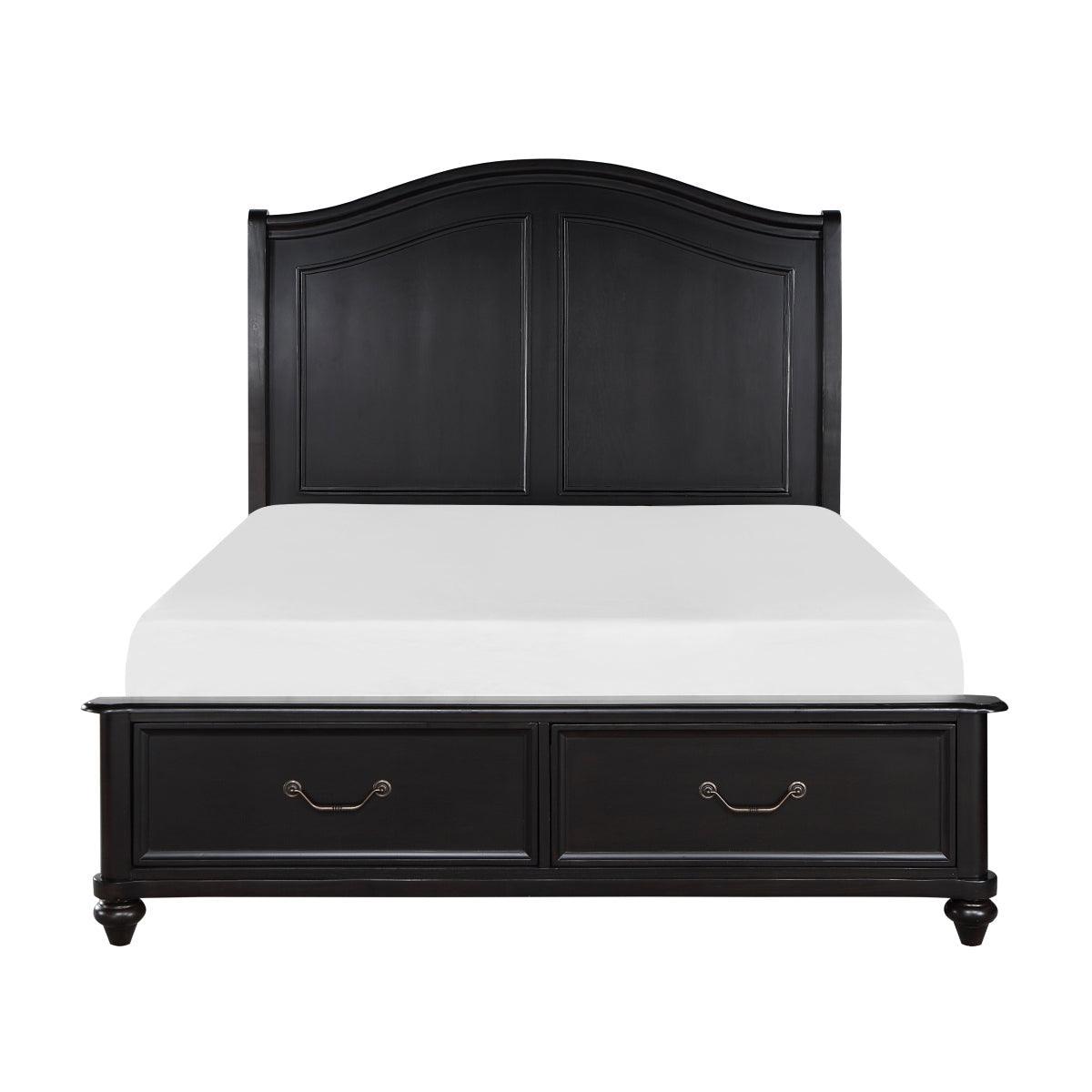 Herman Charcoal Brown Traditional Birch Veneer, Wood And Engineered Wood Upholstered King Bed - Ella Furniture