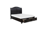 Herman Charcoal Brown Modern Contemporary Traditional Solid Wood Upholstered Bedroom Set - Ella Furniture