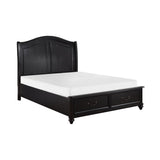 Herman Charcoal Brown Traditional Birch Veneer, Wood And Engineered Wood Upholstered King Bed - Ella Furniture
