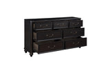 Herman Charcoal Brown Modern Contemporary Traditional Solid Wood Upholstered Bedroom Set - Ella Furniture