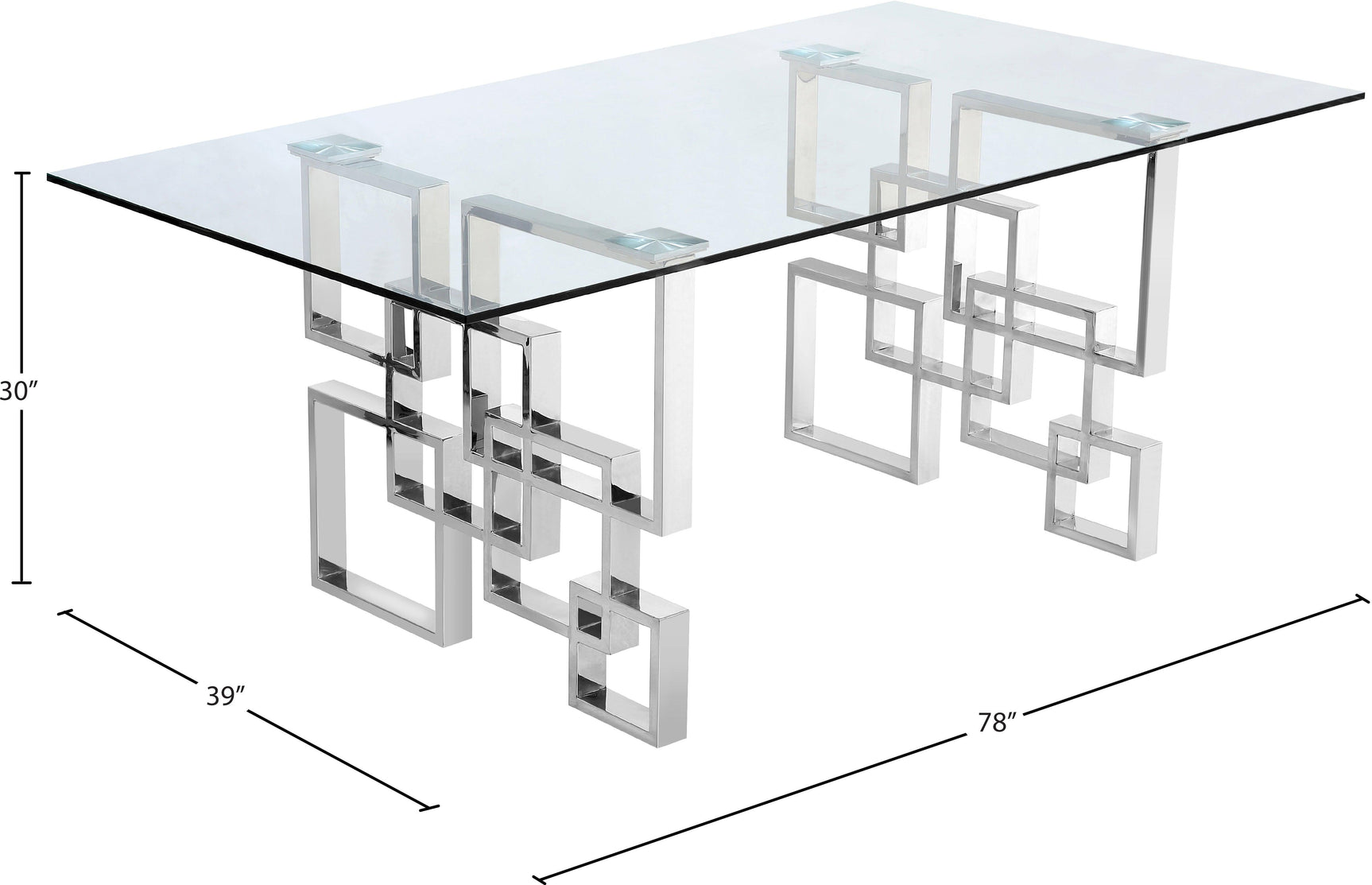 Alexis Silver Chrome Dining Table - Ella Furniture