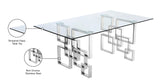 Alexis Silver Chrome Dining Table - Ella Furniture