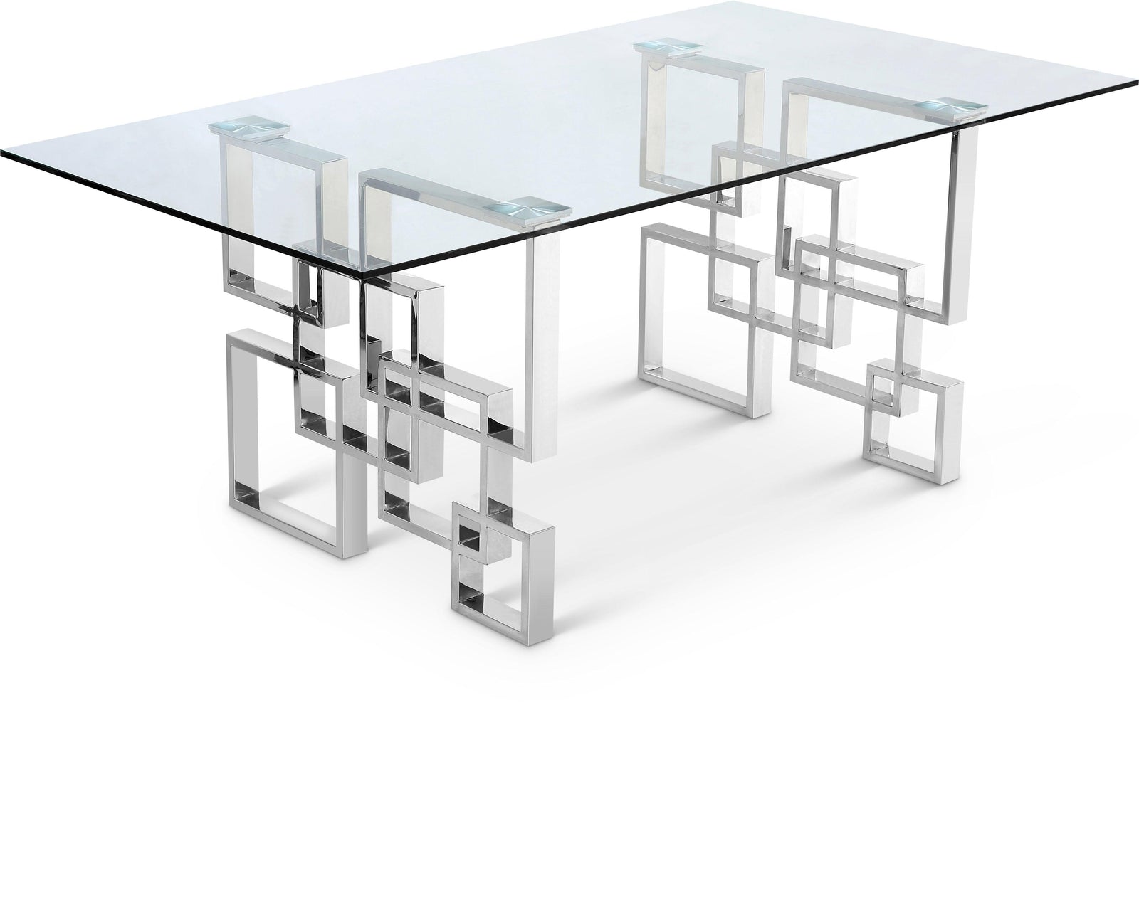 Alexis Silver Chrome Dining Table - Ella Furniture