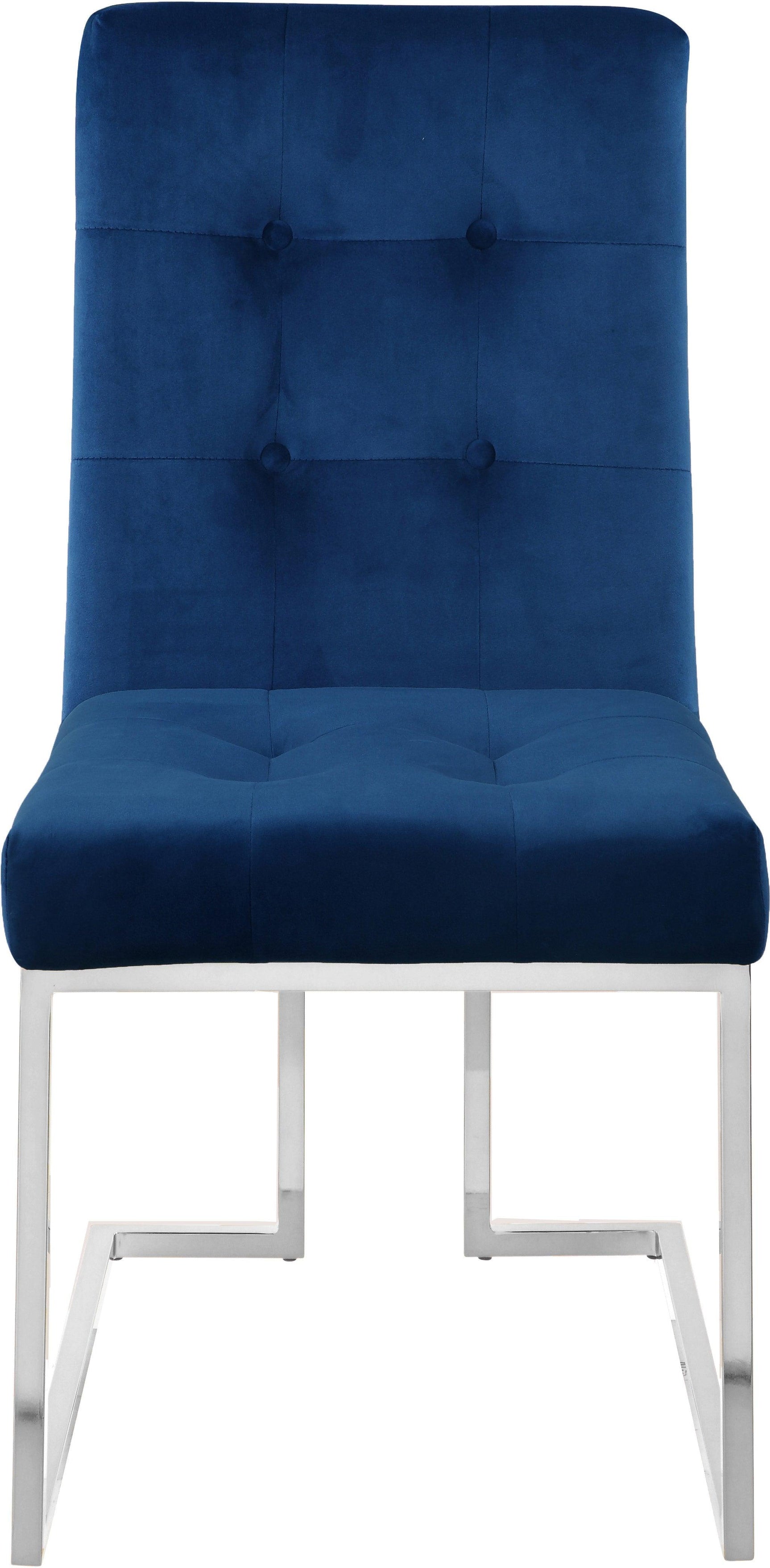 Alexis Blue Velvet Dining Chair - Ella Furniture