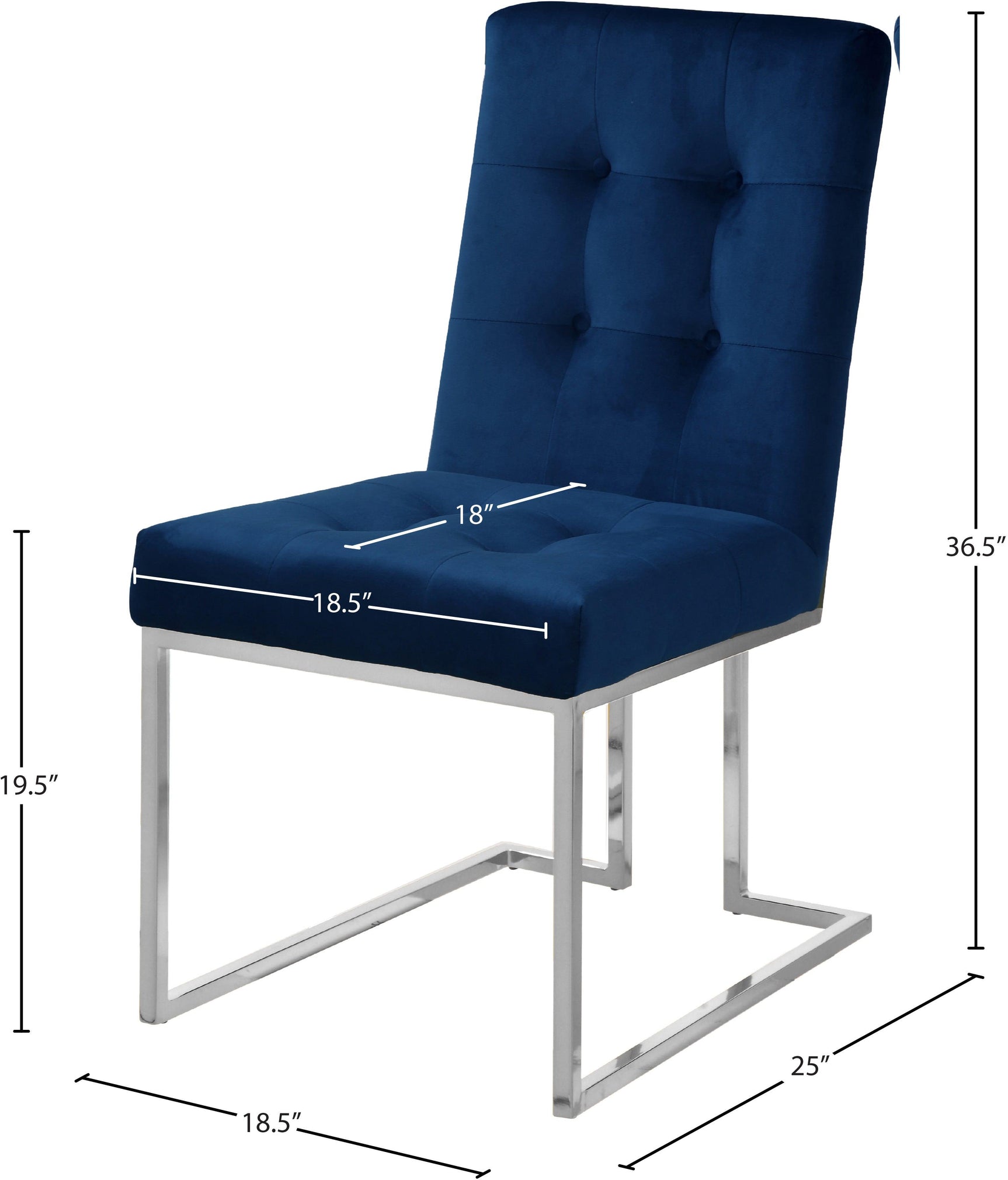 Alexis Blue Velvet Dining Chair - Ella Furniture