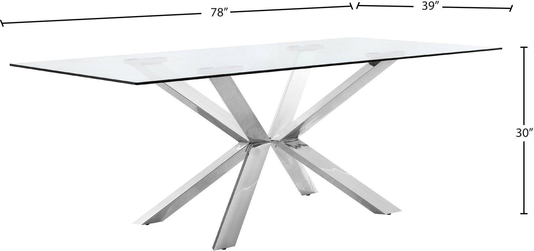 Juno Silver Chrome Dining Table - Ella Furniture