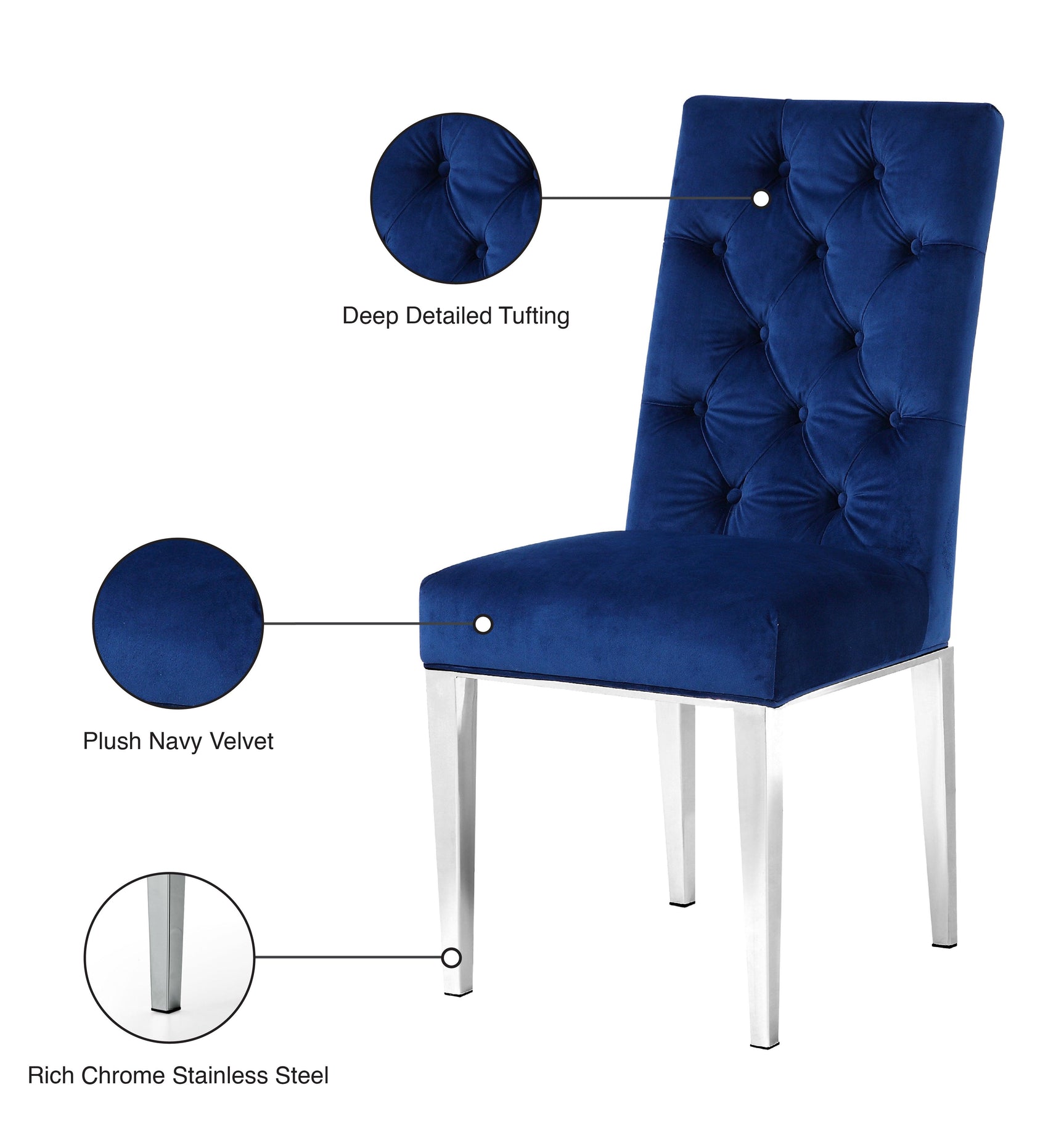 Juno Blue Velvet Dining Chair - Ella Furniture