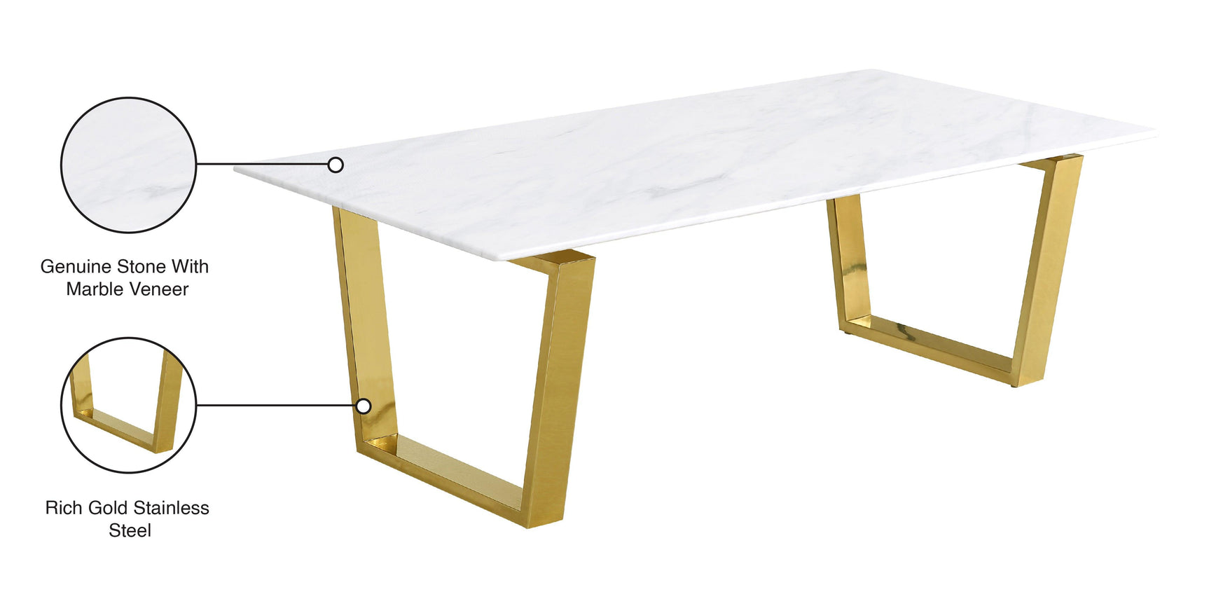 Cameron Gold Gold Coffee Table - Ella Furniture