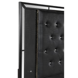 Aveline Black Faux Alligator Wood And Engineered Wood Faux Leather Upholstered Headboard King Bed - Ella Furniture