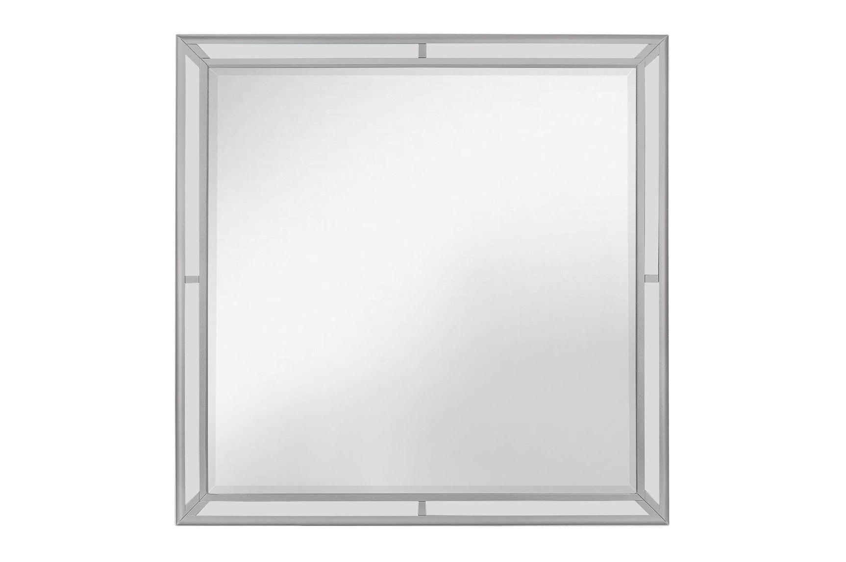 Aveline Silver Contemporary Solid Wood Faux Leather LED Upholstered Tufted Panel Bedroom Set - Ella Furniture