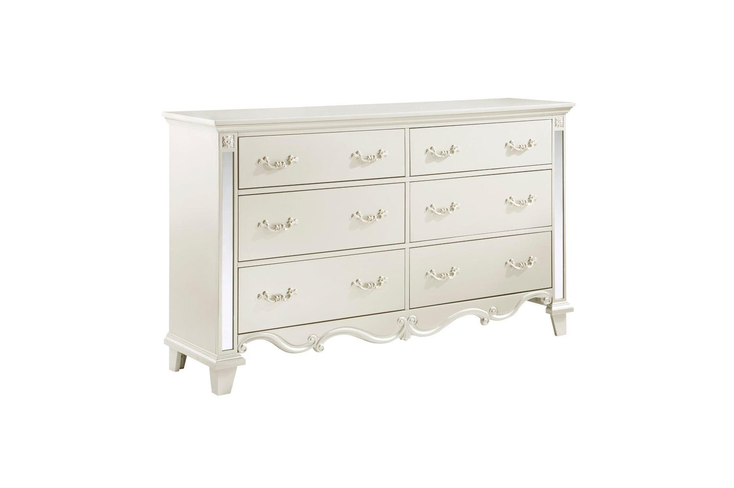 Ever Champagne Modern Contemporary Solid Wood Faux Leather Upholstered Tufted Sleigh Bedroom Set - Ella Furniture