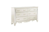 Ever Champagne Modern Contemporary Solid Wood Faux Leather Upholstered Tufted Sleigh Bedroom Set - Ella Furniture