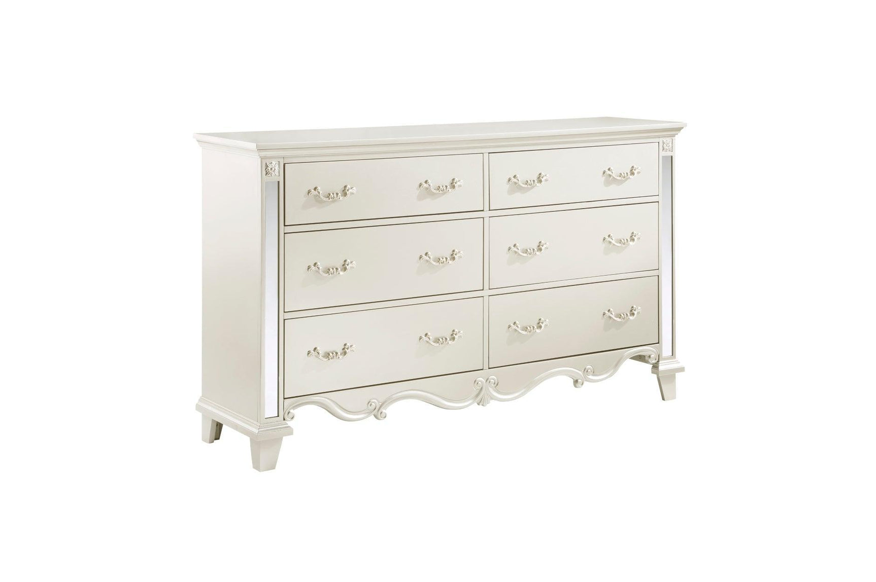 Ever Champagne Modern Contemporary Solid Wood Faux Leather Upholstered Tufted Sleigh Bedroom Set - Ella Furniture