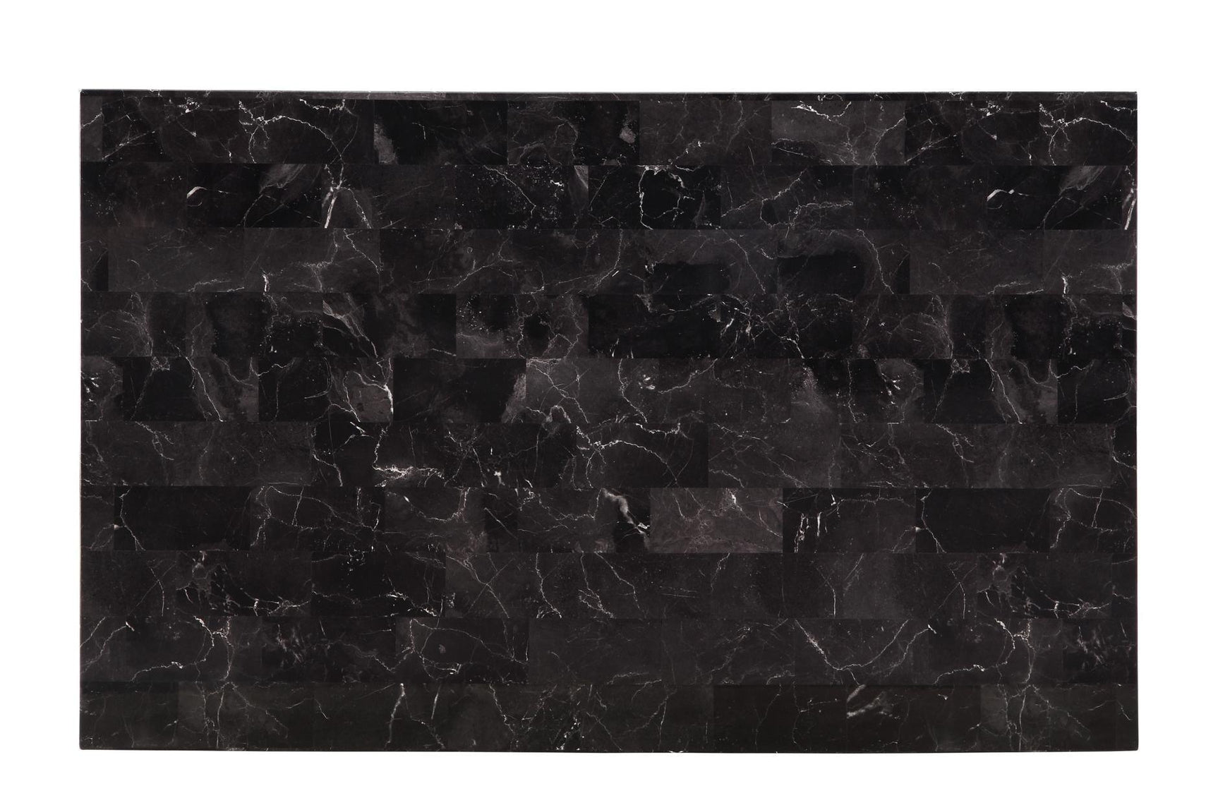 Tempe Black Solid Wood Faux Leather Upholstered Seat Faux Marble Top Rectangular Dining Room Set - Ella Furniture