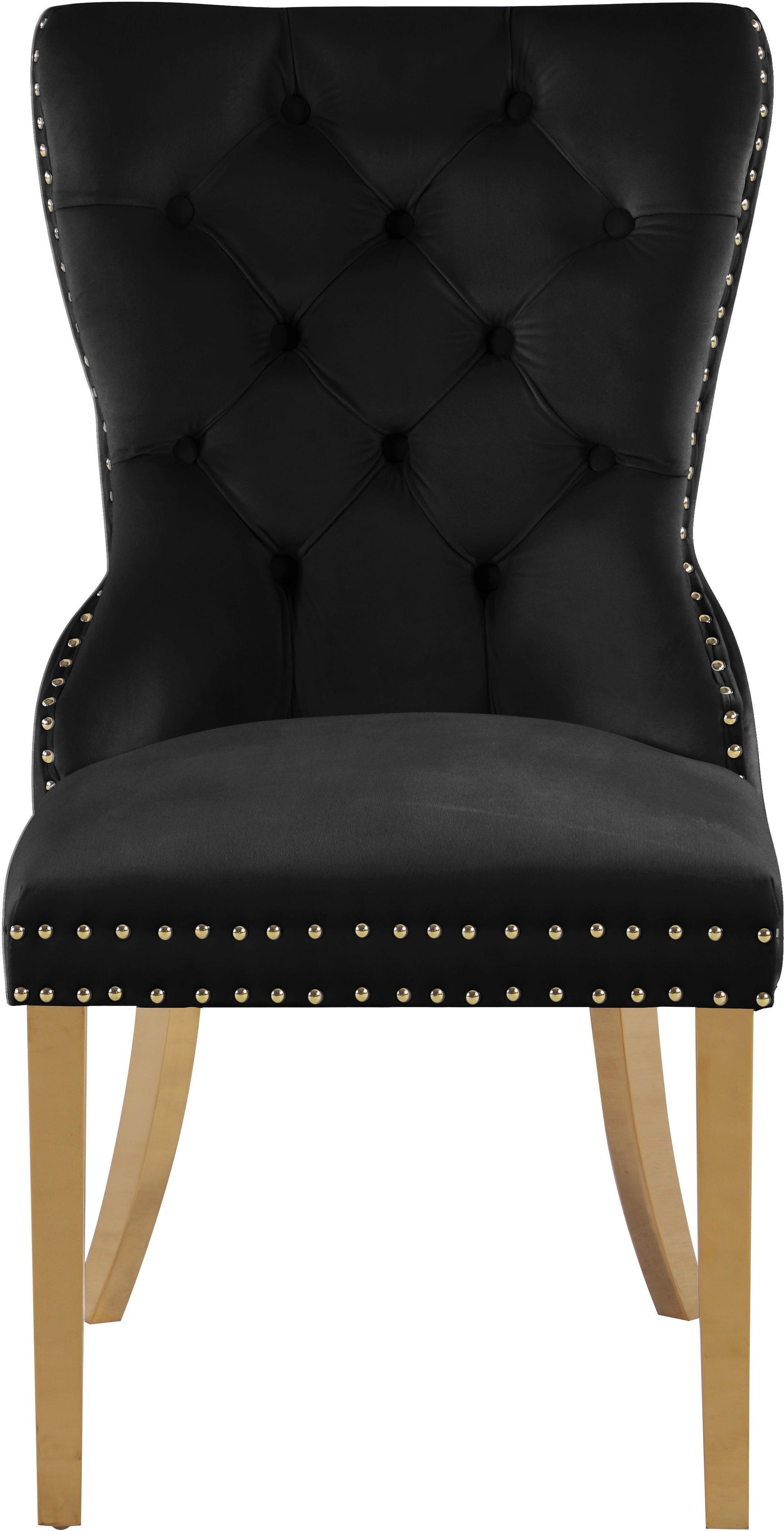 Carmen Black Velvet Dining Chair 812Black-c - Ella Furniture