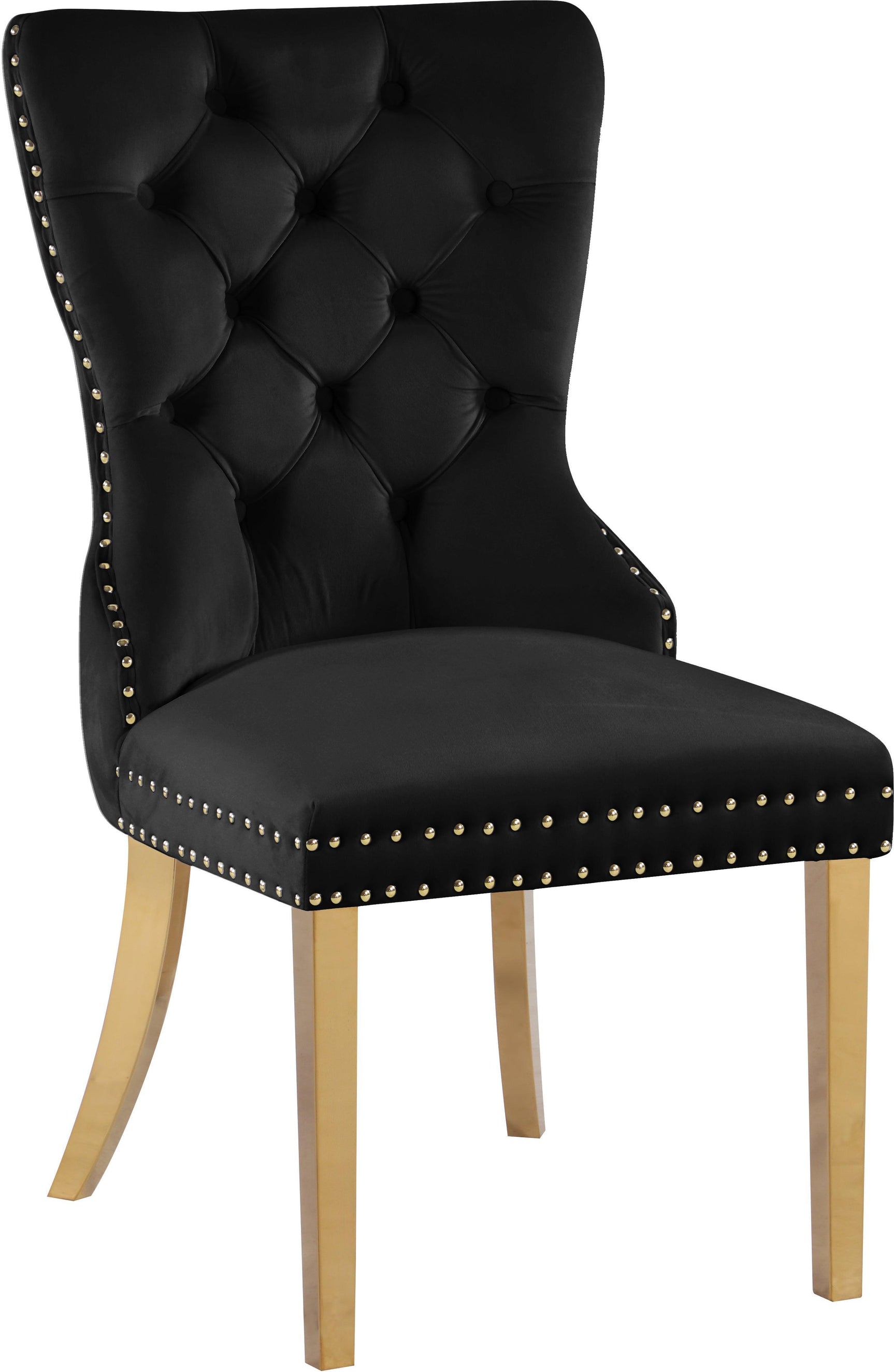 Carmen Black Velvet Dining Chair 812Black-c - Ella Furniture
