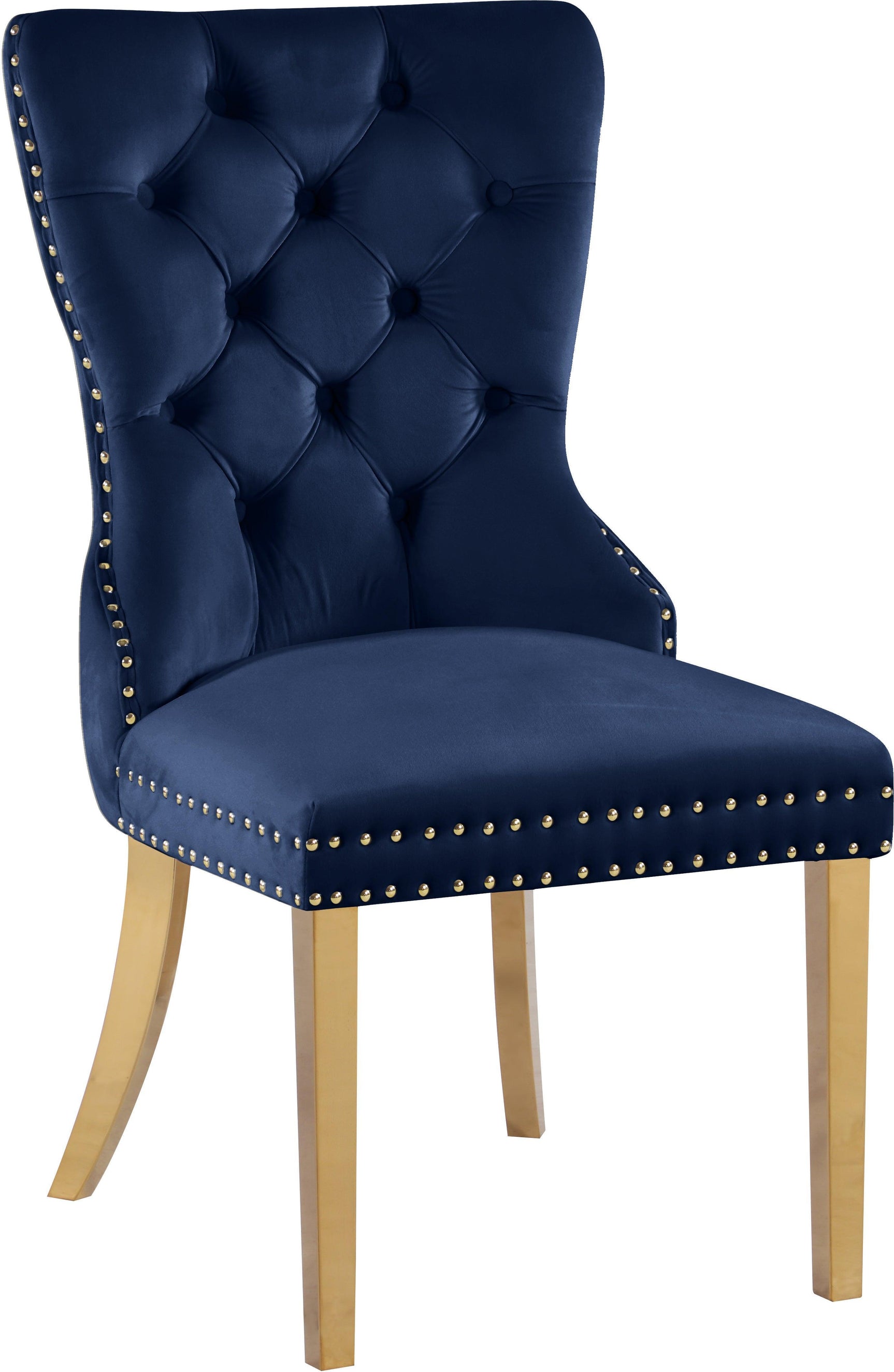 Carmen Blue Velvet Dining Chair 812Navy-c - Ella Furniture