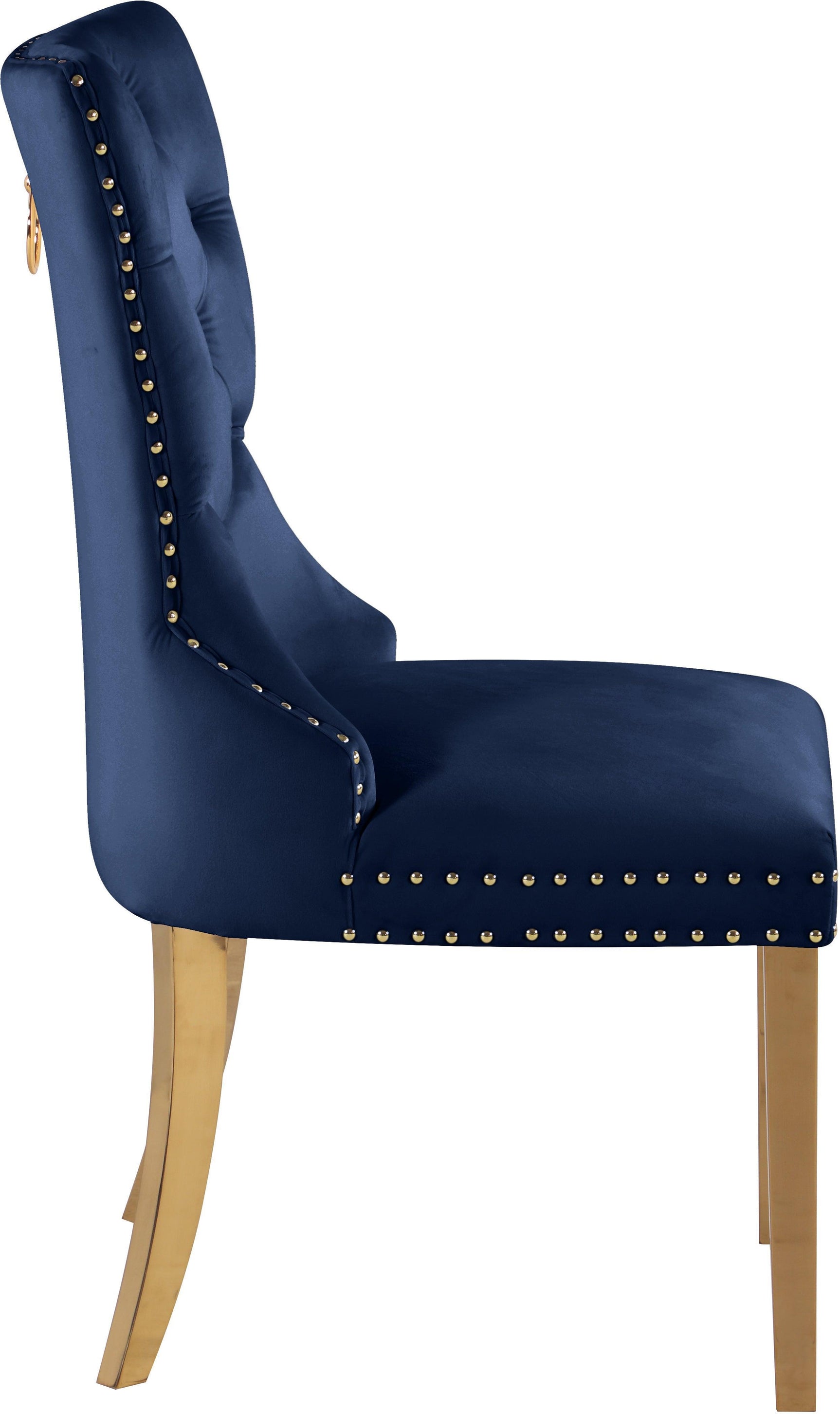Carmen Blue Velvet Dining Chair 812Navy-c - Ella Furniture