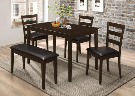 G150232 Cappuccino And Dark Brown Rectangular Dining Room Set - Ella Furniture
