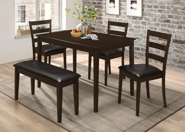 G150232 Cappuccino And Dark Brown Rectangular Dining Room Set - Ella Furniture