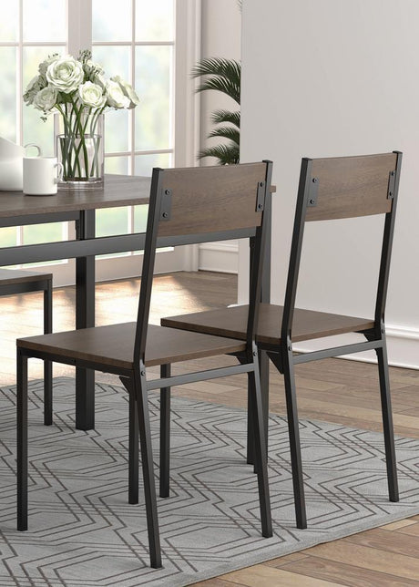 G150505 Brown And Matte Black Rectangular Dining Room Set - Ella Furniture