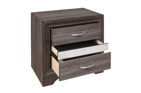 Luster Gray Modern Contemporary Solid Wood Faux Leather Upholstered Storage Platform Bed - Ella Furniture