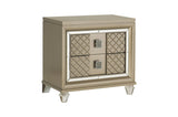 Loudon Champagne Metallic Finish Modern Contemporary Solid Wood Upholstered Bedroom Set - Ella Furniture