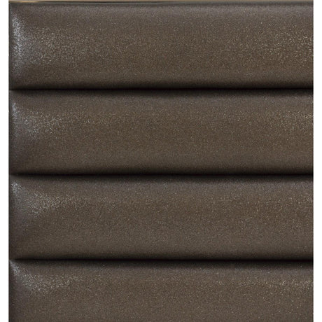 Loudon Champagne Beige Wood Metallic Faux Leather Upholstered LED Queen Storage Platform Bed - Ella Furniture