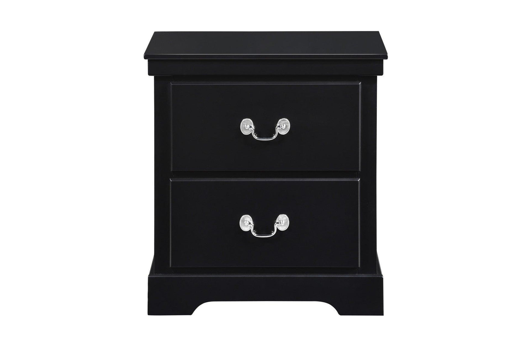Seabright Black Painted Finish Contemporary Sleek Solid Wood Faux Leather Upholstered Bedroom Set - Ella Furniture
