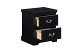 Seabright Black Painted Finish Contemporary Sleek Solid Wood Faux Leather Upholstered Bedroom Set - Ella Furniture