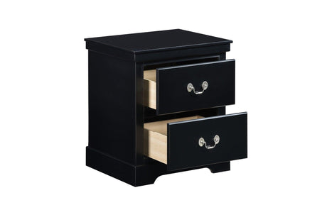 Seabright Black Painted Finish Contemporary Sleek Solid Wood Faux Leather Upholstered Bedroom Set - Ella Furniture