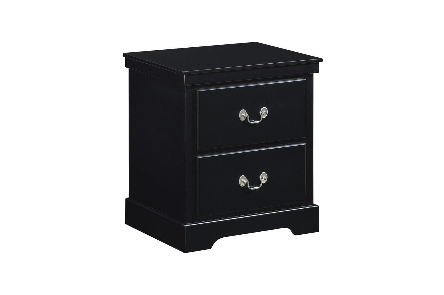 Seabright Black Painted Finish Contemporary Sleek Solid Wood Faux Leather Upholstered Bedroom Set - Ella Furniture