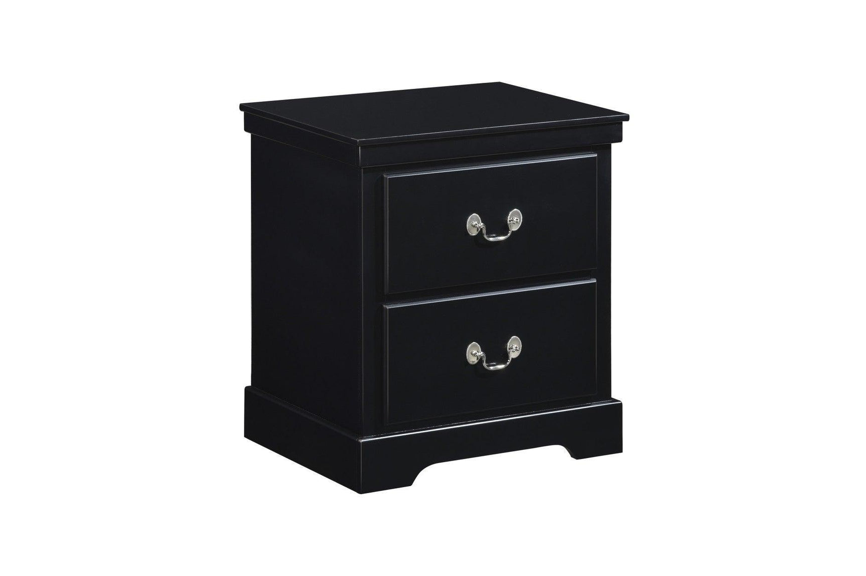 Seabright Black Painted Finish Contemporary Sleek Solid Wood Faux Leather Upholstered Bedroom Set - Ella Furniture