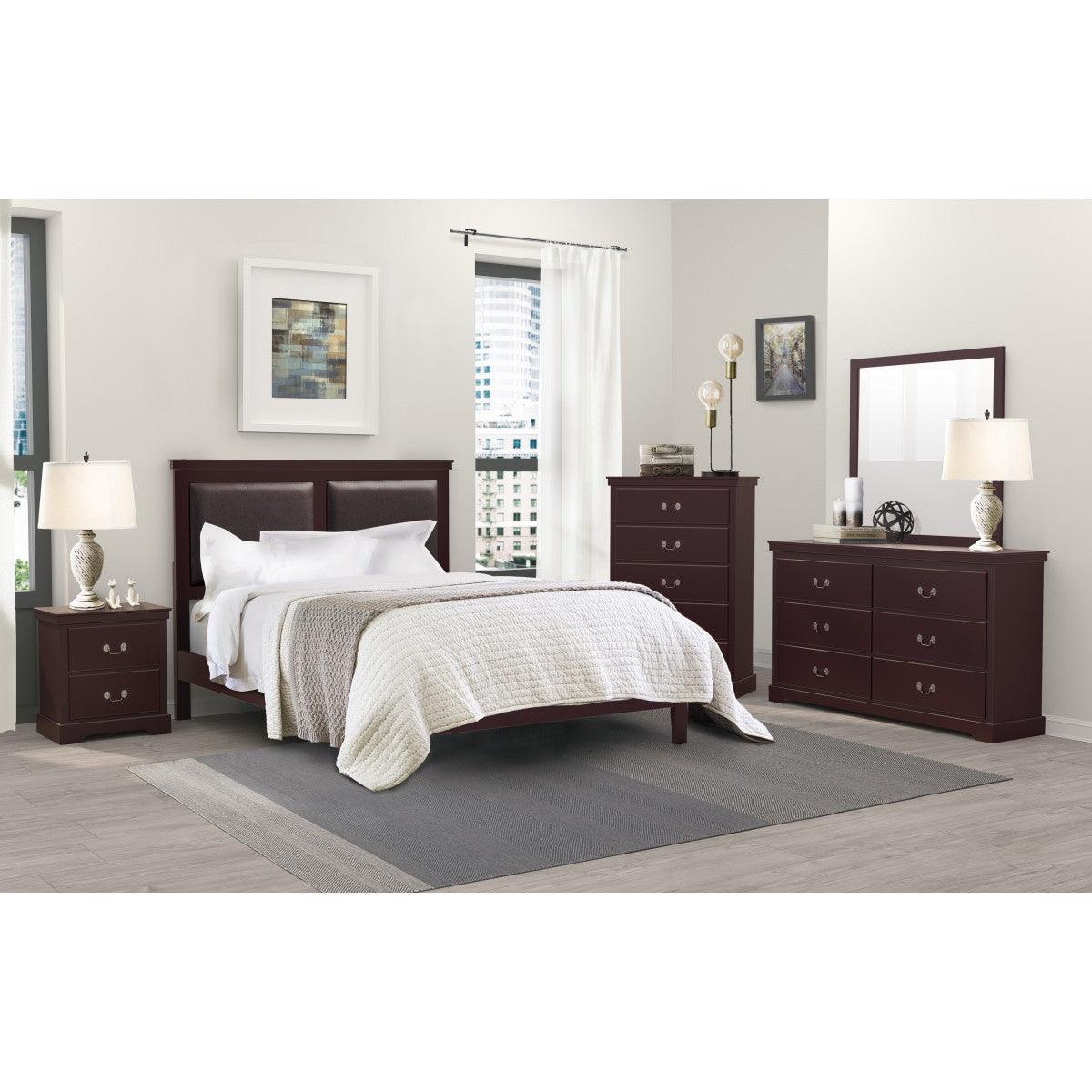 Seabright Black Modern Sleek Wood And Engineered Wood Faux Leather Upholstered King Panel Bed - Ella Furniture