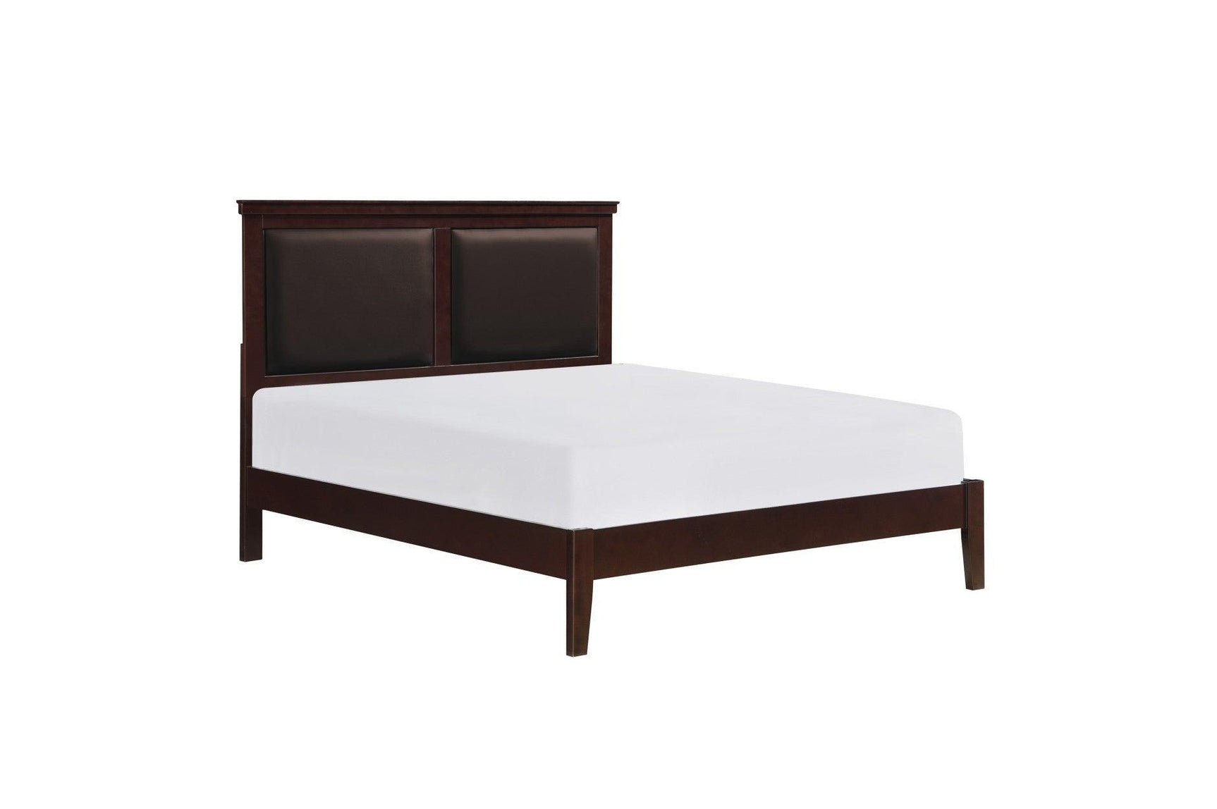 Seabright Cherry Finish Traditional Faux Leather Upholstered Headboard Youth Youth Bedroom Set - Ella Furniture