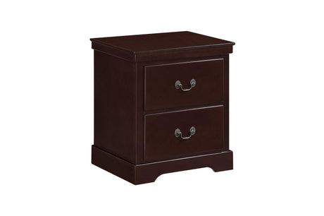 Seabright Cherry Painted Finish Contemporary Sleek Solid Wood Faux Leather Upholstered Bedroom Set - Ella Furniture