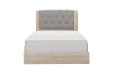 Whiting Gray Linen Modern Contemporary Solid Wood Tufted Panel Bedroom Set - Ella Furniture
