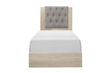Whiting Linen Modern Contemporary Solid Wood Fabric Youth Panel Bedroom Set - Ella Furniture
