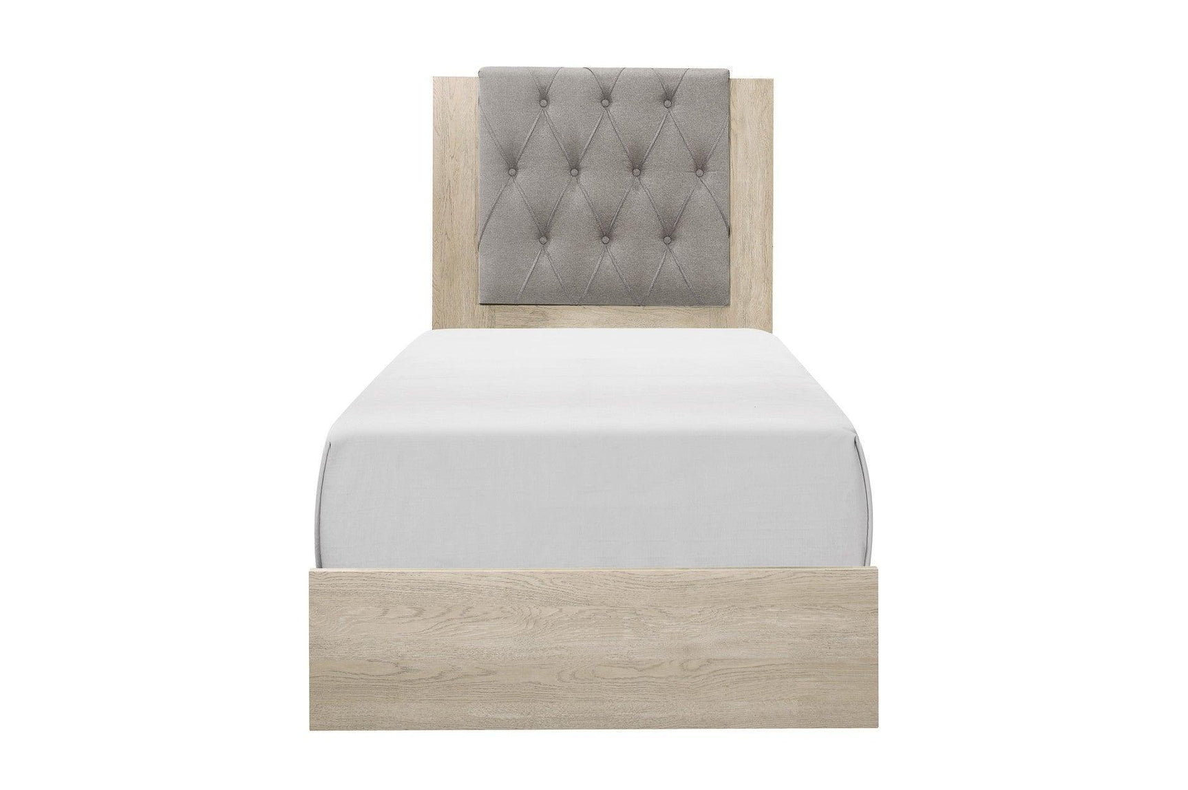 Whiting Linen Modern Contemporary Solid Wood Fabric Youth Panel Bedroom Set - Ella Furniture