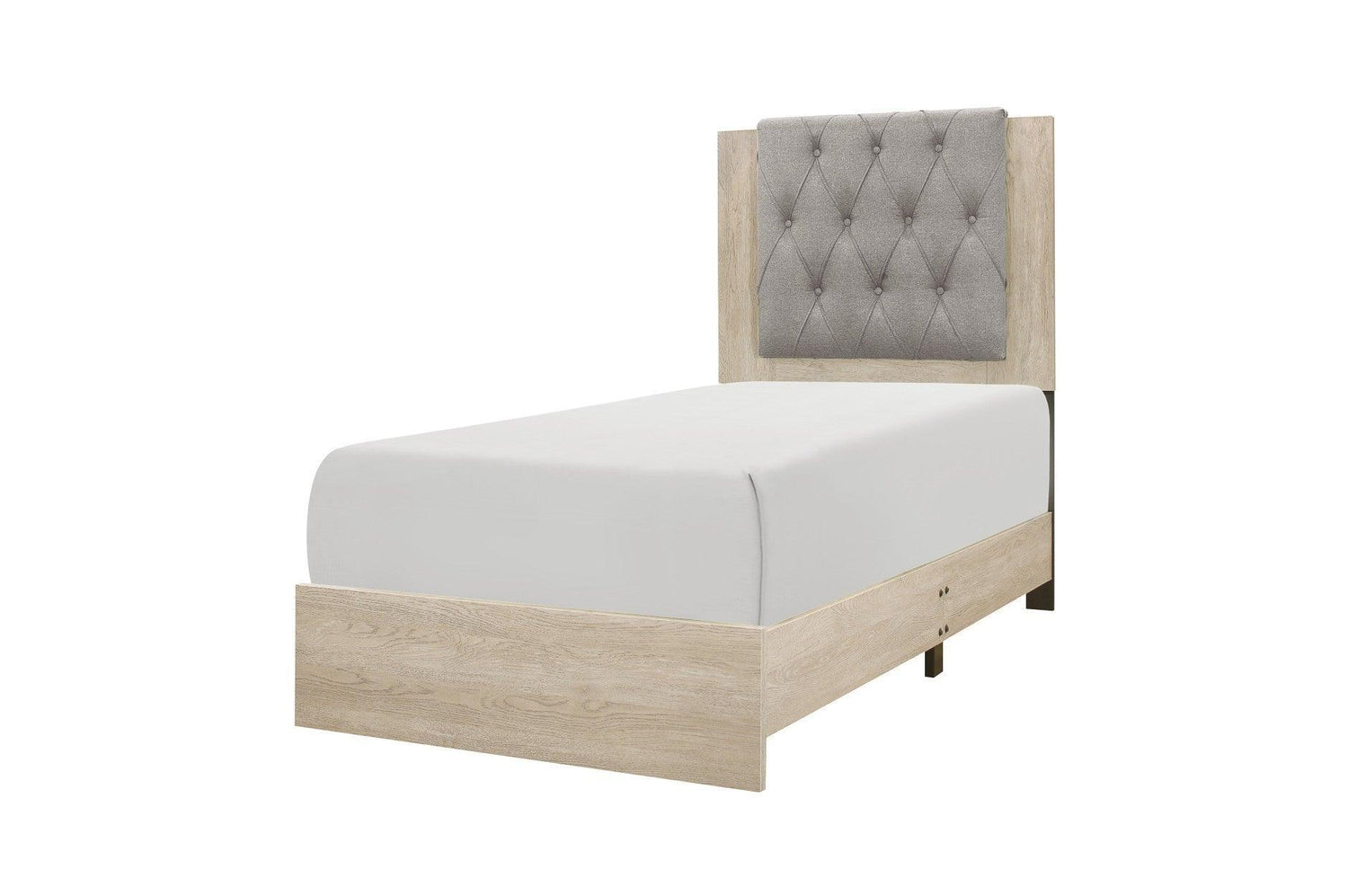 Whiting Linen Modern Contemporary Solid Wood Fabric Youth Panel Bedroom Set - Ella Furniture